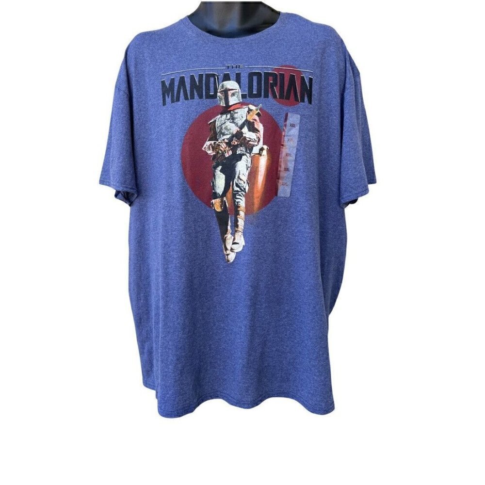 Star Wars The Mandalorian Mens T Shirt Size XL Blue Mad Engine Boba Fett - Picture 9 of 14